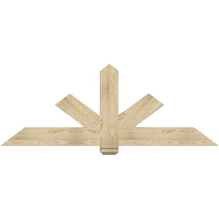 Ekena Millwork Kennewick Rough Sawn Timber Gable Bracket, Douglas Fir, 72"W x 27"H x 4"D x 6"F, 9/12 Pitch GBW072X27X0406KEN00RDF
